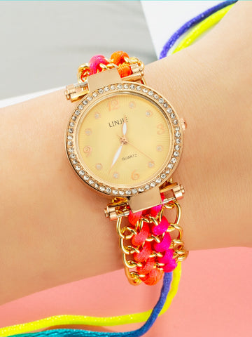 Color Woven String Watch