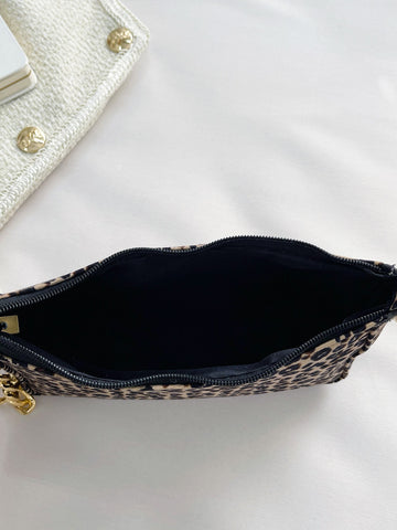 Leopard Chain Purse With Mini Wallet