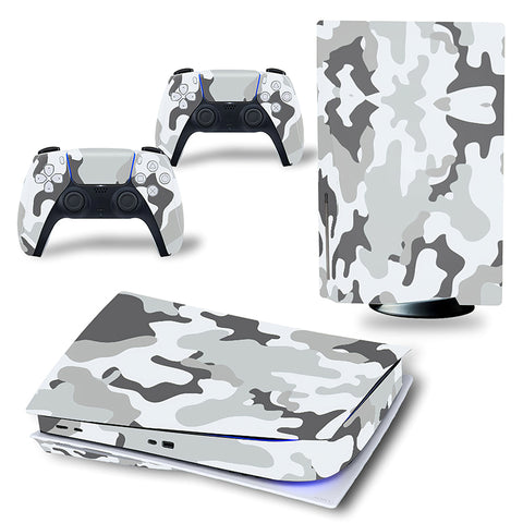 Skin Sticker Decal Cover for Sony PS5 With Ultra HD Blu-Ray Disc Drive Console and 2 Controllers