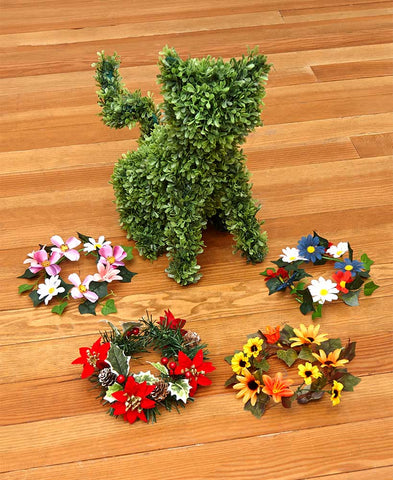 Cat Stand W/ Seasonal Flower Bands