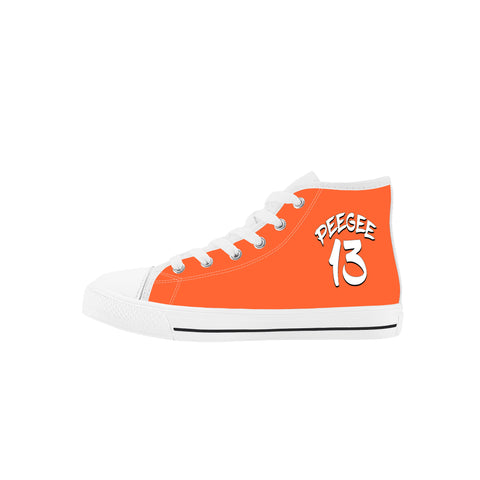 Peegee13 High Top Chuck Style Orange Shoes