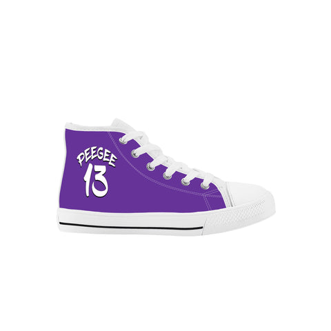 Peegee13 High Top Chuck Style Purple Shoes