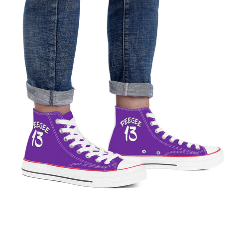 Peegee13 High Top Chuck Style Purple Adult Shoes