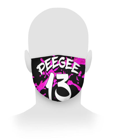 PeeGee13 Pink Splash Face Mask Cloth Face Mask