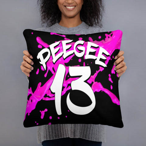 PeeGee13 Pink Splash Pillow