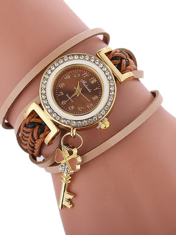 Heart n Key Wrap Watch Bracelets
