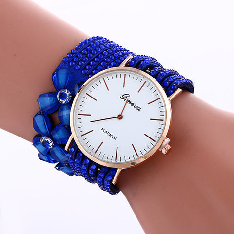 Flower Color Watches W/Bracelet