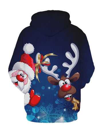 Kids Girls' Active Santa Claus 3D Graphic Christmas Print Long Sleeve Hoodie & Sweatshirt Dusty Blue
