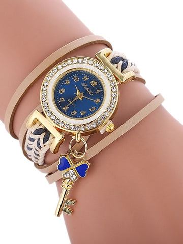 Heart n Key Wrap Watch Bracelets